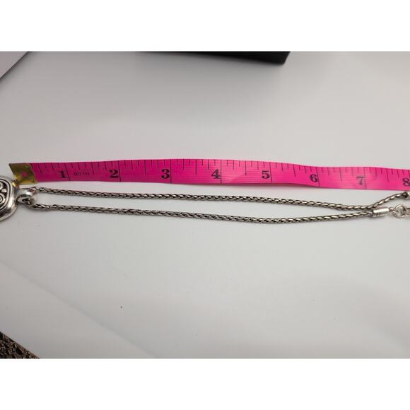 Brighton Doodle Circles Pendant Rectangle Open Rings Silver Plate Necklace - Picture 8 of 8